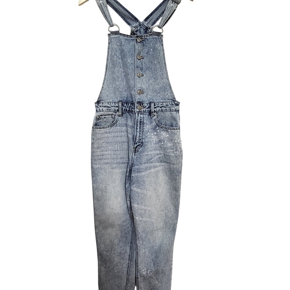 American Eagle Outfitters Light Wash Denim Mom‎ Overalls Size 8 Short